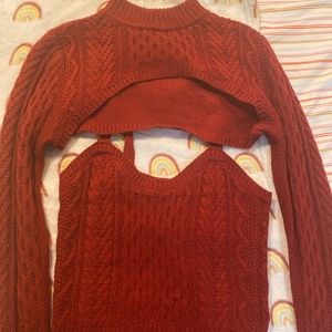 Knitted Shirt and Cropped sweater